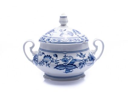 Cukřenka, 2 ucha, 0,20 l, český porcelán, Mary-Anne, cibulák, Leander