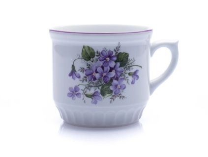 Hrnek Selský, 0,42 l, fialky, Český porcelán, Dubí