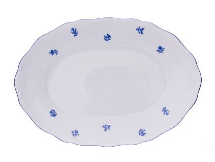 Ovál, 32 cm, Ophelia, modrá házenka, porcelán Thun RZ