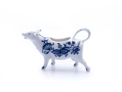 Mlékovka, český porcelán, kravička, 0,07 l, cibulák, Leander