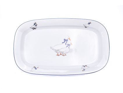 Podnos čtyřhranný, 32 cm, husy, Angelika, porcelán, Thun