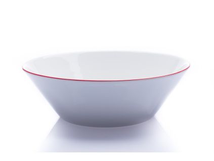 Tom, mísa kompotová, český porcelán, 24 cm, červená linka, Thun