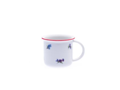Hrnek Tina, 100 ml, házenka, červená linka, Český porcelán Dubí