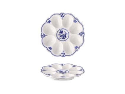 Podnos na vejce, 20 cm, cibulák, český porcelán, Leander