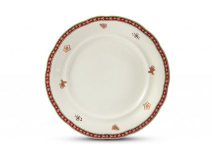 Talíř dezertní, 19 cm, vánoční porcelán, perníčky, Leander