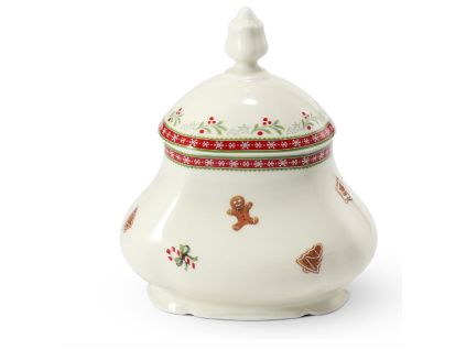 Dóza na čajové sáčky, 0,65 l, perníčky, vánoční porcelán, Leander
