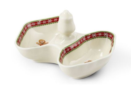 Slánka dvoudílná, 12 cm, perníčky, vánoční porcelán, Leander