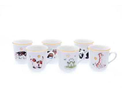 Dětský hrnek, kreslená zvířátka, 6 ks, 170 ml, Český porcelán Dubí