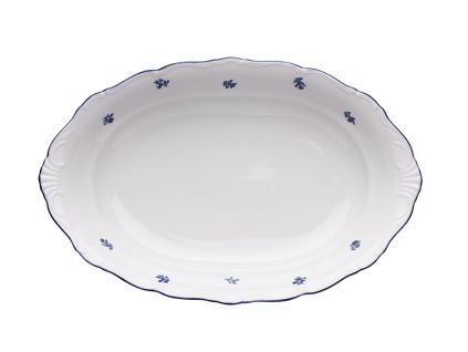 Koš na chléb, 36 cm, modrá házenka, Ophelia, porcelán Thun RZ