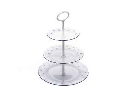 Etažérka trojdílná, modrá Valbella, Verona, český porcelán, G. Benedikt
