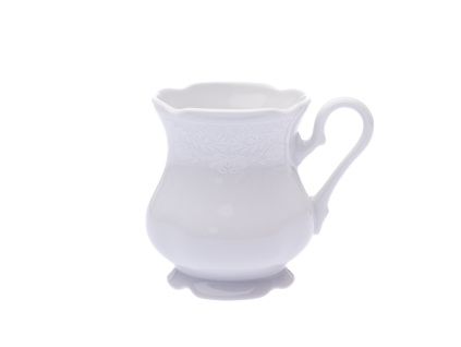 Hrnek, 250 ml, český porcelán, Mary - Anne, bílá krajka, Leander