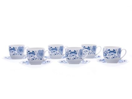 Sada šálků s podšálkem, český porcelán, 250 ml, Saphyr, cibulák, Thun, 6 ks
