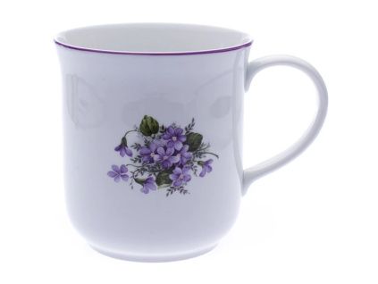 Hrnek Golem, 1,5 l, fialky, Český porcelán