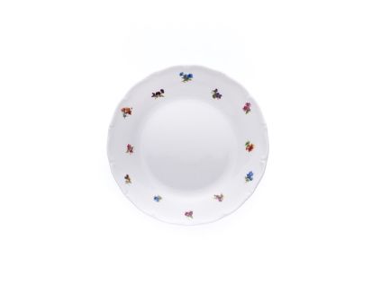 Talíř dezertní, český porcelán, Verona, 17 cm, házenka, G. Benedikt