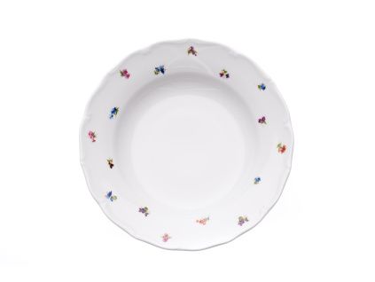 Talíř hluboký, český porcelán, Verona, 24 cm, házenka, G. Benedikt