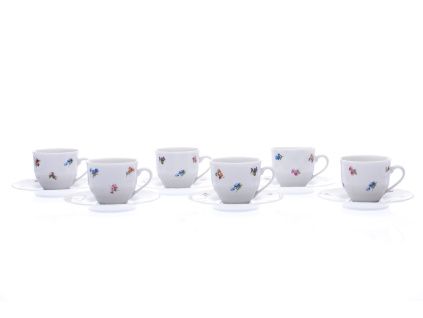 Sada šálků s podšálkem, porcelán, 250 ml, házenka, G. Benedikt, 6 ks