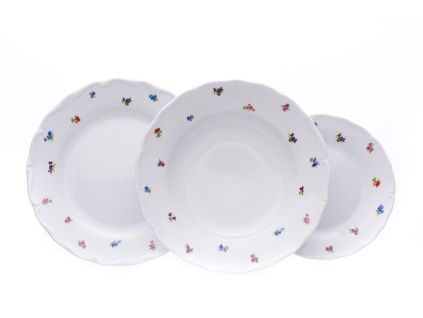 Talířová souprava, český porcelán, Verona, 18 d., házenka, G. Benedikt