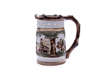 Korbel, myslivecký motiv, český porcelán,  Royal Dux Bohemia
