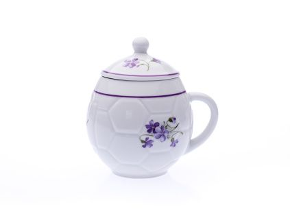 Hrnek na med, 400 ml,  fialky, Český porcelán