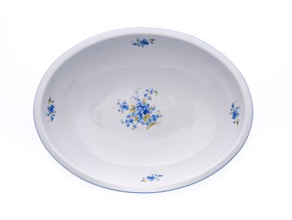 Mísa zapékací oválná, 32,5 cm, pomněnky, Český porcelán