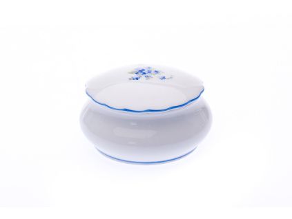 Dóza kulatá - šperkovnice, 9 cm, pomněnky, Český porcelán