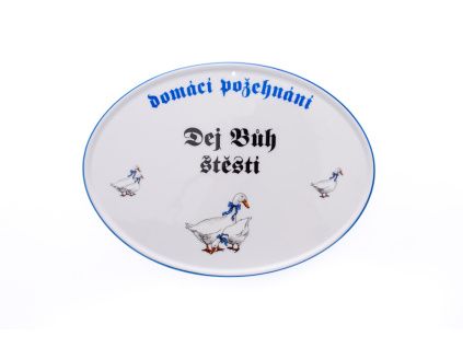 Boží požehnání, 24,5 x 18 cm, husy, Český porcelán