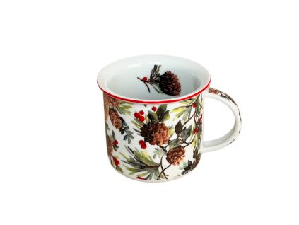 Hrnek Tina, 250 ml, borovicové šišky, porcelán Dubí