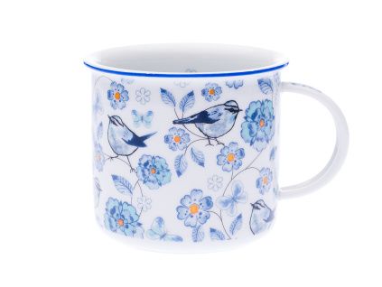 Hrnek Tina, 380 ml, modří ptáci, Český porcelán Dubí