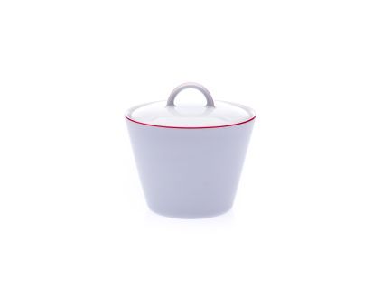 Tom, cukřenka, český porcelán, 0,20 l, červená linka, Thun