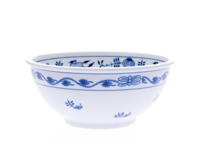 Velká hluboká mísa, 28,5 cm, cibulák, Český porcelán Dubí