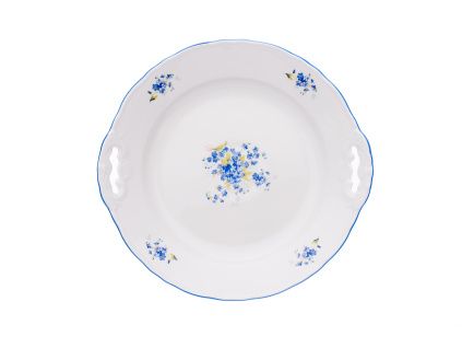 Talíř koláčový, 28 cm, pomněnky, Český porcelán Dubí