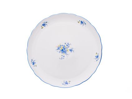 Talíř dortový, 31 cm, pomněnky, Český porcelán Dubí