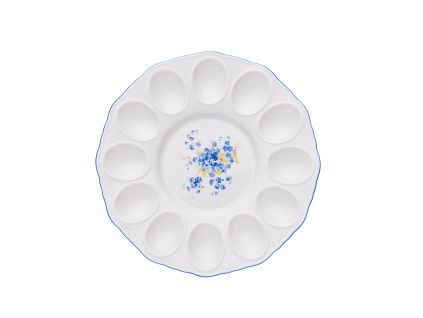 Podnos na vejce, 24 cm, pomněnky, Český porcelán