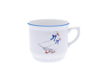 Hrnek Selský, 420 ml, Český porcelán Dubí, husy
