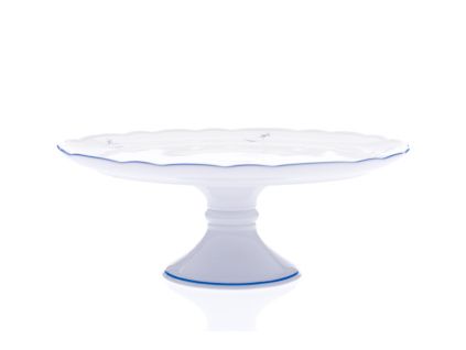 Talíř dortový na noze, 31 cm, husy, Český porcelán