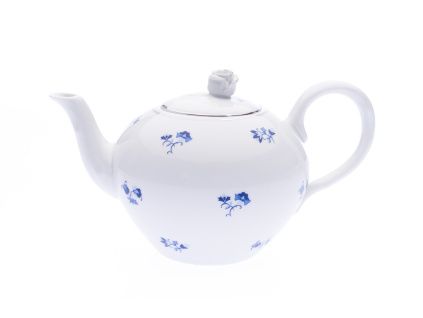 Konvice čajová se sítkem, 0,95 l, modrá házenka, Český porcelán
