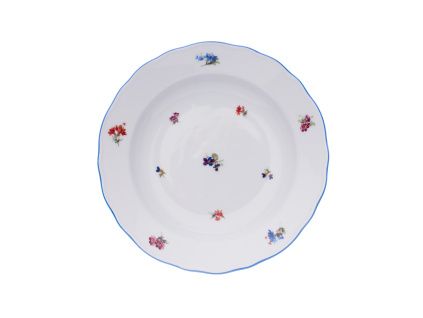 Talíř hluboký, 24 cm, rakouská házenka, porcelán Dubí