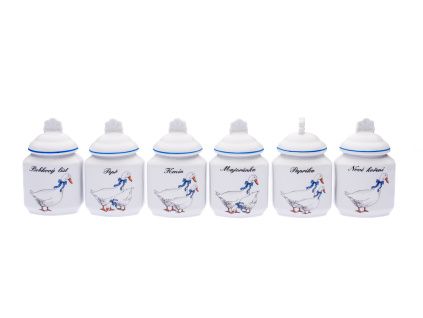 Sada dóz na koření, 200 ml, husy, Český porcelán, 6 ks