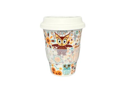 Hrnek s sebou, 310 ml, sovičky, porcelán Dubí