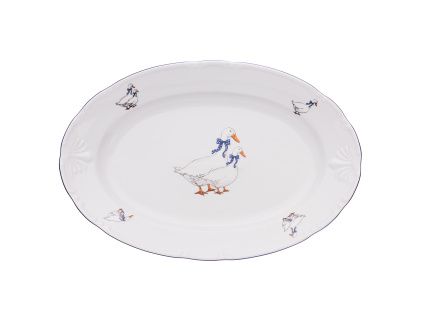 Constance, mísa oválná, 36 cm, husy, porcelán Thun