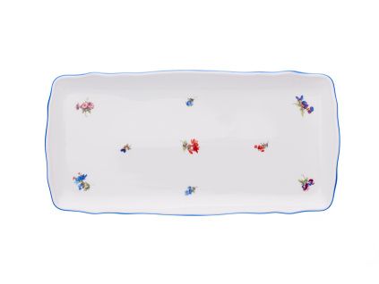 Podnos čtyřhranný, 33 cm, rakouská házenka, Český porcelán