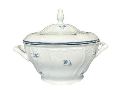Mísa polévková, 2,5 l, Bernadotte, modré růžičky, porcelán Thun