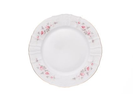 Mísa mělká, Bernadotte, 30 cm, růžičky se zlatou linkou, Thun