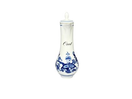Karafka s víčkem s nápisem ocet,  0,14 l,  cibulák, Český porcelán