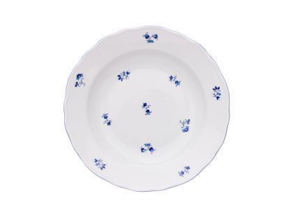 Talíř mělký, 24 cm, modrá házenka, Český porcelán Dubí