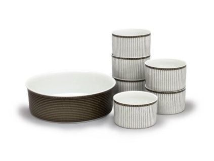 Kompotová souprava, Ella, perličky, porcelán Thun, 7 d.