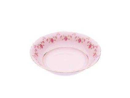 Miska kompotová, 16 cm, růžový porcelán, kytičky, Leander