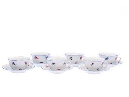 Sada šálků s podšálkem, 200 ml, rakouská házenka, Český porcelán, 6 ks