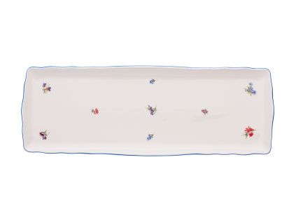 Podnos čtyřhranný, 45 cm, rakouská házenka, slonová kost, porcelán Dubí