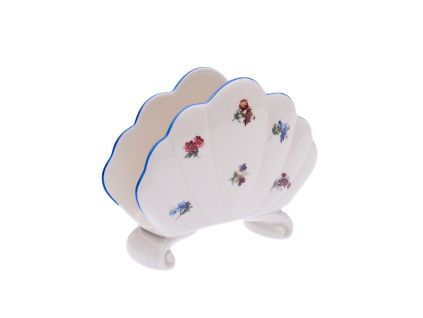 Stojánek na ubrousky, rakouská házenka, slonová kost, porcelán Dubí